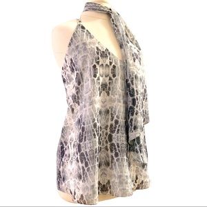 Snake Print Scarf Tie Top Haute Hippie
